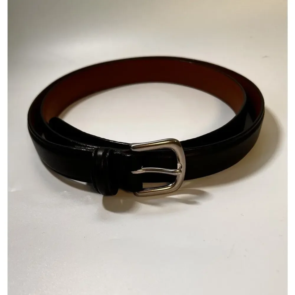 LL Bean Men’s Black Full Grain Leather Belt Made‎ in USA Sz 45”-49” Classic